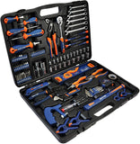 1 x RAW Customer Returns DEXTER - 108-piece tool case - tool set - tool box - with pliers, wrench, screwdriver, metal saw and much more - RRP €90.74