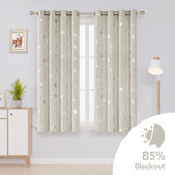 1 x RAW Customer Returns Deconovo curtain living room, modern curtains, opaque with eyelets, heat-insulating curtains for living room, 138 x 132 cm height x width , light beige, set of 2 - RRP €24.22