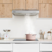 1 x RAW Customer Returns CIARRA CBCS6903D A cooker hood under cabinet 60cm recirculation hood recirculation exhaust air 3 power levels integrated under cabinet under cabinet hood with CBCF009 carbon filter stainless steel silver - RRP €99.99