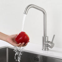 1 x RAW Customer Returns Tondiy high pressure kitchen tap made of brushed stainless steel, kitchen tap with 360 rotating spout, sink tap single lever mixer with cold and hot water, removable bubbler, matt - RRP €33.26