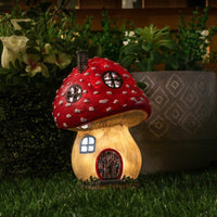 1 x RAW Customer Returns TERESA S COLLECTIONS Garden Decoration for Outdoors Fairy House Garden Solar Lighting Mushroom Elf House Fairy Garden Solar Garden Lighting Fairy House made of Resin Pink Gifts for Women 19cm - RRP €24.99