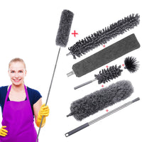 1 x Brand New 5 in 1 Dust Duster Telescopic Wolf Head Duster, Telescopic Duster, Washable Extendable, for Wardrobe, Ceiling, Cobweb, Window, Car, Effectively Cleans Corners - RRP €21.13