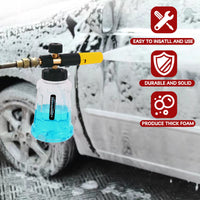 1 x RAW Customer Returns Improved Foam Cannon Snow Foam Lance, 1L Adjustable Foam Lance Foam Nozzle with 1 4 Quick Connector for Pressure Washer Foam Gun Car Wash Black Yellow  - RRP €28.99