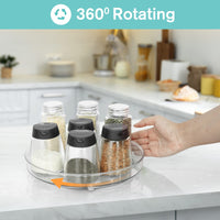 1 x RAW Customer Returns Puricon Pack of 2 rotating plate Lazy Susan kitchen organiser, turntable for refrigerator turntable, transparent rotating tray, rotating roundel storage turntable 23 x 23 cm - RRP €13.99