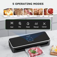 1 x RAW Customer Returns FRESKO Food Vacuum Sealer, Automatic Vacuum Sealer with Dry and Wet Mode, Powerful Suction, with 10 Vacuum Bags V3  - RRP €54.08