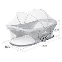 2 x RAW Customer Returns LuckyDove Foldable Portable Travel Cot for Babies from Birth to 12 Months, Travel Cot with Mattress, Compact and Easy to Fold, Includes Carry Bag and Mosquito-Proof Cover, Grey - RRP €120.98