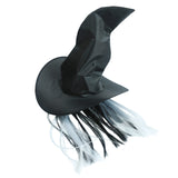 50 x Brand New Perfest Halloween Costume Hat with Colorful Wig. Black witch hat with attached wig. White  - RRP €845.5