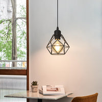 1 x RAW Customer Returns DAXGD hanging lamp dining table, industrial pendant lights, E27 pendant light black, adjustable pendant light vintage, for bedroom living room hotel bar decoration no light bulb  - RRP €18.9