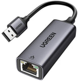 1 x RAW Customer Returns UGREEN USB LAN Adapter 3.0 1000 Mbps Ethernet Adapter USB to RJ45 Gigabit Network Adapter to USB Aluminum Compatible with Switch, Mi Box, Laptop under Win 11 10 8.1 8, Mac OS, Linux. Black, 10 cm  - RRP €17.99