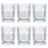 1 x RAW Customer Returns Kingrol 6 pieces water glasses 270 ml embossed drinking glass vintage juice glasses cocktail glasses long drink glasses for water juice beer milk drinks - RRP €23.78