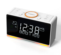 1 x RAW Customer Returns iTOMA DAB FM digital radio alarm clock, 40 presets, dual alarm with snooze, Bluetooth dimmer control, USB charger and headphone jack 728 - RRP €49.99