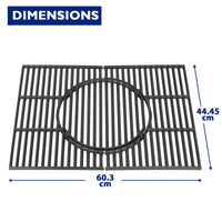 1 x RAW Customer Returns GriHero 44.5CM cast iron grill grate with removable round accessories for Weber Spirit I II 300 Series, Spirit E S 310 320 330, Spirit 700, Platinum B C, Genesis 1000-3500, Gourmet BBQ grate system 8847 - RRP €80.24