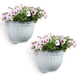 1 x RAW Customer Returns T4U 21.5CM Resin Wall Hanging Baskets Set of 2, Planter Pots Wall Baskets Plastic Hanging Basket Vase for Home and Garden Porch Window Indoor and Outdoor Decoration Wedding Windowsill - RRP €19.16