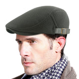 1 x RAW Customer Returns FEOYA Men s Mesh Flat Cap Newsboy Beret Duckbill Cabbie Ivy Hat Adjustable Irish Gatsby Driving Caps Unisex Women Summer Breathable Solid Color Hat, 01 Dark Gray, One Size - RRP €27.6