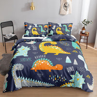 1 x RAW Customer Returns HOSIMA Cute Dinosaur Bedding Set for Adults Boys Girls Cute Watercolor Dinosaur Print Duvet Cover with 2 Pillowcases Watercolor Dinosaur S  - RRP €35.99