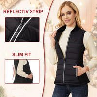 1 x RAW Customer Returns Vofuoti Heated Vest Women with Power Bank, 3 Heating Levels, Heated Jacket with Electric USB Body Warmer, Slim Fit Electric Heating Vest for Motorcycle, Outdoor, Christmas - RRP €72.72