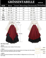 1 x RAW Customer Returns Fiamll Renaissance Dress Women s Medieval Dress Medieval Costume Women s Trumpet Sleeves Victorian Dresses Red 3XL Shirt and Skirt  - RRP €66.78