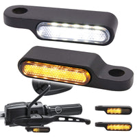 1 x RAW Customer Returns JMTBNO Motorcycle LED Turn Signal Handlebar Indicator Light Running Light Mini Amber Indicator White Daytime Running Light E-approved Universal 12V Compatible with M8 Motorcycles Cruiser Bobber Chopper  Scooter Quad - RRP €22.43