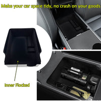 1 x RAW Customer Returns  3 pcs for Tesla Model 3 Model Y 2021 2022 2023 2024 accessories center console organizer tray flocked storage box, armrest hidden cubby drawer for cash, coins, phone - RRP €34.79