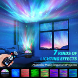 2 x RAW Customer Returns Northern Lights Projector, 2 in 1 Northern Lights and Ocean Waves, Colorful Changing, USB Dimmable Projector Lights for Kids Bedroom Decoration - RRP €26.32