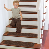 1 x Brand New Ray-Velocity Stair Mats Set, Stair Treads 76x20.3cm Non-Slip Indoor Stair Runners for Wooden Steps, Stair Carpet Self-Adhesive Safety Stair Carpet for Children, Elders and Pets - RRP €25.89