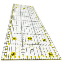 1 x RAW Customer Returns Patchwork 15 x 60 cm - Pattern sewing rules - Patchwork rules for sewing crafts - Transparent and yellow markings for greater precision. - RRP €24.95