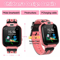 1 x RAW Customer Returns clleylise Smartwatch Kids, Children Smartwatch with GPS and Phone Voice Chat, SOS IP68 Waterproof Game Camera Alarm Clock Touch Screen, Smart Watch for Boys Girls 4-16 Years Student Gift 1  - RRP €34.27