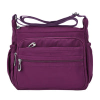 2 x RAW Customer Returns NOTAG Women s Shoulder Bag Waterproof Nylon Bag Crossbody Bag Messenger Bag Women Multi Pocket Casual Bag For Short Trip L, Purple  - RRP €47.98