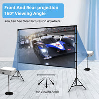 1 x RAW Customer Returns Projector Screen with Tripod, Towond 120 Inch Portable Indoor Outdoor Projector Screen, Wrinkle-Free Back Front 16 9 HD Foldable Projection Screen with Carrying Bag for Home Backyard Theater Nights - RRP €100.42