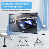 1 x RAW Customer Returns Projector Screen with Tripod, Towond 120 Inch Portable Indoor Outdoor Projector Screen, Wrinkle-Free Back Front 16 9 HD Foldable Projection Screen with Carrying Bag for Home Backyard Theater Nights - RRP €100.42