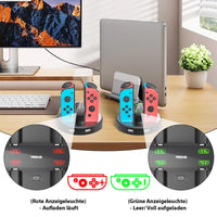 1 x RAW Customer Returns EXTSUD 6 in 1 Switch Controller Charging Station Pro Controller Charger with 4 Slots for Joy-Con and Type-C USB Port for Switch Console Pro Controller Type-C Device Dock with LED Display - RRP €14.99