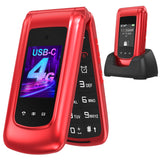 1 x RAW Customer Returns USHINING 4G senior mobile phone flip phone without contract, mobile phone large button cell phone for seniors with 2.4 and 1.77 inch dual , dual SIM SOS emergency call button, USB-C charging station- RRP €59.99