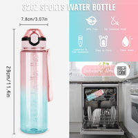 1 x RAW Customer Returns AOHAN Drinking Bottle 1L Clear Water Bottle with Straw BPA Free Sports Bottle Dishwasher Safe Leak-proof Motivational Drinking Bottle with Time Markings for School, Sports - RRP €10.99