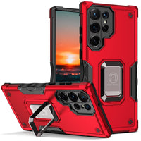 1 x RAW Customer Returns Whyzshiyi Samsung Galaxy S22 Ultra 5G Case with Ring Stand for Excellent Grip, Rigid PC TPU Dual Layer Drop Protection Compatible with Samsung Galaxy S22 Ultra 5G 6.8 inch - Red - RRP €18.99