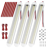 1 x RAW Customer Returns URAQT 120 LED interior lighting, 4 pieces 12V LED strip 1600LM 8W DC LED interior light strip with 4 extension cables and switch car LED for car motorhome van bus caravan boat kitchen bathroom bar truck - RRP €23.59