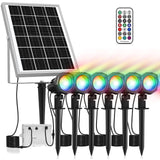 1 x RAW Customer Returns MEIHUA Solar Lamps for Outdoor Solar RGB Spotlight 6 Pieces Solar Garden Light with Remote Control IP66 Waterproof Multiple Colors Color Changing Dimmable 3 Auto Cycle Modes RGB Outdoor Spotlight for Gardens Path - RRP €75.0