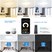 1 x RAW Customer Returns Eregou RGB LED ceiling light dimmable, 24W color changing ceiling lamp with remote control, LED panel for hallway, bedroom, living room, bathroom, kitchen, compatible with Alexa and Google Assistant - RRP €24.79