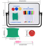 1 x RAW Customer Returns Whiteboard magnetic board, small double-sided whiteboard dry erase, A4 format magnetic board magnetic board, with dry erase pens, eraser, magnets, 30 x 21 cm - RRP €12.38