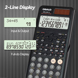 1 x RAW Customer Returns OSALO Scientific Calculator 252 Functions, 2-line written display with sliding cover for secondary school students OS 82ES Plus 2nd Edition  - RRP €23.68