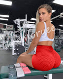 1 x Brand New Memoryee Women s Short Leggings High Waist with Tummy Control Sports Pants Workout Control Gym Running Pants Red XL - RRP €27.6