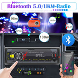 1 x RAW Customer Returns Hikity car radio with Bluetooth hands-free system, car radio 1Din Bluetooth stereo MP3 player with SD AUX IN two USB FM remote control voice control - RRP €26.96