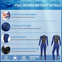 1 x RAW Customer Returns PROTAURI Women s Wetsuit 3mm Ultra Stretch Back Zip Neoprene Diving Wetsuit One Piece Swimsuit Snorkeling Scuba Surfing Cold Water - RRP €74.99