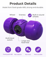 15 x Brand New LACCEN Dog Toy Occupation, Dog Intelligence Games, Dog Food Dispenser with Fun Laughing Sounds, Reduces Boredom, Puzzle Toy for Medium Large Dogs Purple  - RRP €179.85