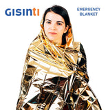 8 x Brand New Gisinti Emergency Blanket 12 Pieces Isothermal Sheet 210x160 Thermal Blankets Emergency Survival Blanket Protects from Heat and Cold Gold Silver Pack of 12 Pieces - RRP €202.88