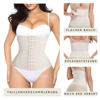 1 x RAW Customer Returns Waist trainer with soft steel rods - sports underbust corset - corset women - corset top - sexy corset - corset - waist cincher - shaper - waist shaper 3 rows of hooks, black beige, L  - RRP €19.66