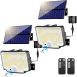 1 x RAW Customer Returns nipify 2 Pack Solar Lights for Outdoors with Motion Sensor, 310 LED Super Bright 3 Modes Solar Light Outdoors with 210 Wide Angle Lighting, IP65 Waterproof Solar Wall Light with 5M Cable for Garden - RRP €29.99