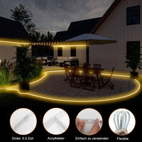 1 x RAW Customer Returns DBFAIRY 15M Solar LED Strip Outdoor, 540 LED Strip Outdoor, IP68 Waterproof Solar LED Tape with Remote Control Timer, LED Strip for Garden, Terrace, Balcony Decoration Warm White  - RRP €36.38