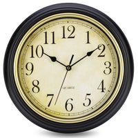 1 x RAW Customer Returns Warminn Wall Clock Without Ticking Noise with Silent Vintage 30 cm Quartz Large Battery Operated Easy to Read for Room Home Kitchen Bedroom Office School Black Arabic Numerals  - RRP €18.7