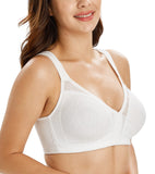 1 x RAW Customer Returns Lemorosy Women s Minimizer Bra Comfort Strong Front Support Non-Padded Back Without Underwire White, 100C  - RRP €24.58