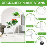 2 x RAW Customer Returns JOENCOST Metal Plant Stand Flower Shelf Plant Shelf 115 cm High Rustproof Flower Stand Flower Bench Flower Stairs Plant Stairs Stand Shelf for Indoor Outdoor Garden Balcony Decoration 3 Tier, White  - RRP €68.54